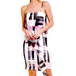 Like new French Connection White Pink Black Dress 💕